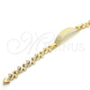 Pulsera con Placa 03.63.1943.08 Oro Laminado, Diseño de Corazón, Pulido, Tono Dorado (08 MM Thickness, 8 Inches Length)