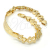 Pulsera con Placa 03.63.1943.08 Oro Laminado, Diseño de Corazón, Pulido, Tono Dorado (08 MM Thickness, 8 Inches Length)