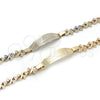 Pulsera con Placa 03.63.1943.08 Oro Laminado, Diseño de Corazón, Pulido, Tono Dorado (08 MM Thickness, 8 Inches Length)