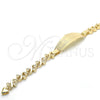 Pulsera con Placa 03.63.1944.08 Oro Laminado, Diseño de Elefante, Pulido, Tono Dorado (08 MM Thickness, 8 Inches Length)