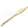 Pulsera con Placa 03.63.1945.08 Oro Laminado, Diseño de Delfín y Corazón, Pulido, Tono Dorado (08 MM Thickness, 8 Inches Length)