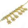 Pulsera de Dije 03.63.1953.08 Oro Laminado, Diseño de Tortuga, Pulido, Tono Dorado (04 MM Thickness, 8 Inches Length)