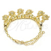 Pulsera de Dije 03.63.1953.08 Oro Laminado, Diseño de Tortuga, Pulido, Tono Dorado (04 MM Thickness, 8 Inches Length)