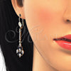 Juego de Arete y Dije de Adulto 10.210.0071.2 Oro Laminado, con Zafiro Azul and Blanca Zirconia Cubica, Pulido, Tono Dorado