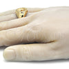 Anillo de Hombre 01.283.0002.11 Oro Laminado, Diseño de San Benito, con Blanca Zirconia Cubica, Pulido, Tono Dorado (Size 11)