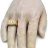 Anillo de Hombre 01.283.0002.11 Oro Laminado, Diseño de San Benito, con Blanca Zirconia Cubica, Pulido, Tono Dorado (Size 11)