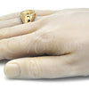 Anillo de Hombre 01.283.0002.12 Oro Laminado, Diseño de San Benito, con Blanca Zirconia Cubica, Pulido, Tono Dorado (Size 12)