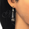 Arete Largo 02.210.0208.2 Oro Laminado, Diseño de Gota, con Zafiro Azul and Blanca Zirconia Cubica, Pulido, Tono Dorado