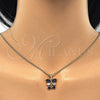 Juego de Arete y Dije de Adulto 10.210.0087.2 Oro Laminado, Diseño de Gota, con Zafiro Azul and Blanca Zirconia Cubica, Pulido, Tono Dorado