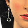Juego de Arete y Dije de Adulto 10.210.0090.2 Oro Laminado, Diseño de Mariposa, con Negro and Blanca Zirconia Cubica, Pulido, Tono Dorado