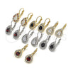 Arete Gancho Frances 02.210.0224 Oro Laminado, Diseño de Gota, con Blanca Zirconia Cubica, Pulido, Tono Dorado
