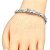 Pulsera Tennis 03.168.0026.1.07 Rodio Laminado, con Zirconia Cubica Blanca, Pulido, Rodinado (Grosor 06 MM, 7 Pulgadas de Largo)