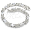 Pulsera Tennis 03.168.0026.1.07 Rodio Laminado, con Zirconia Cubica Blanca, Pulido, Rodinado (Grosor 06 MM, 7 Pulgadas de Largo)