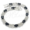 Pulsera Tennis 03.168.0026.6.07 Rodio Laminado, con Zirconia Cubica Negro, Pulido, Rodinado (Grosor 06 MM, 7 Pulgadas de Largo)