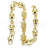 Pulsera Elegante 03.63.1956.07 Oro Laminado, Diseño de Tortuga, Pulido, Tono Dorado (06 MM Thickness, 7 Inches Length)