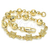 Pulsera Elegante 03.63.1956.07 Oro Laminado, Diseño de Tortuga, Pulido, Tono Dorado (06 MM Thickness, 7 Inches Length)