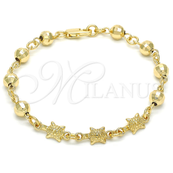 Pulsera Elegante 03.63.1956.07 Oro Laminado, Diseño de Tortuga, Pulido, Tono Dorado (06 MM Thickness, 7 Inches Length)