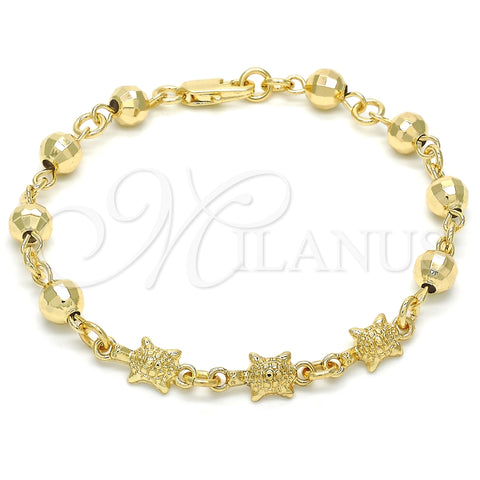 Pulsera Elegante 03.63.1956.07 Oro Laminado, Diseño de Tortuga, Pulido, Tono Dorado (06 MM Thickness, 7 Inches Length)