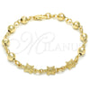 Pulsera Elegante 03.63.1956.07 Oro Laminado, Diseño de Tortuga, Pulido, Tono Dorado (06 MM Thickness, 7 Inches Length)