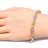 Pulsera Elegante 03.63.1956.1.07 Oro Laminado, Diseño de Tortuga, Pulido, Tres Tonos (06 MM Thickness, 7 Inches Length)