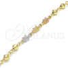 Pulsera Elegante 03.63.1956.1.07 Oro Laminado, Diseño de Tortuga, Pulido, Tres Tonos (06 MM Thickness, 7 Inches Length)