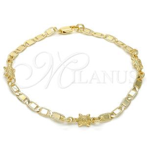 Pulsera Elegante 03.63.1959.08 Oro Laminado, Diseño de Tortuga, Pulido, Tono Dorado (06 MM Thickness, 8 Inches Length)