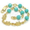 Pulsera Elegante 03.63.1963.07 Oro Laminado, Diseño de Tortuga, Pulido, Tono Dorado (06 MM Thickness, 7 Inches Length)