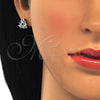 Arete Dormilona 02.210.0232 Oro Laminado, con Blanca Zirconia Cubica, Pulido, Dos Tonos