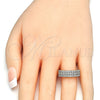 Anillo Multi Piedra 01.210.0067.07 Oro Laminado, con Blanca Zirconia Cubica, Pulido, Dos Tonos (Size 7)
