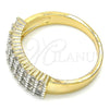 Anillo Multi Piedra 01.210.0067.07 Oro Laminado, con Blanca Zirconia Cubica, Pulido, Dos Tonos (Size 7)