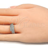 Anillo Multi Piedra 01.210.0068.08 Oro Laminado, con Blanca Zirconia Cubica, Pulido, Dos Tonos (Size 8)