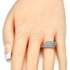Anillo Multi Piedra 01.210.0068.08 Oro Laminado, con Blanca Zirconia Cubica, Pulido, Dos Tonos (Size 8)