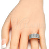 Anillo Multi Piedra 01.210.0064.2.07 Oro Laminado, con Blanca Zirconia Cubica, Pulido, Dos Tonos (Size 7)