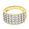 Anillo Multi Piedra 01.210.0064.2.07 Oro Laminado, con Blanca Zirconia Cubica, Pulido, Dos Tonos (Size 7)
