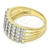 Anillo Multi Piedra 01.210.0064.2.07 Oro Laminado, con Blanca Zirconia Cubica, Pulido, Dos Tonos (Size 7)