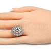 Anillo Multi Piedra 01.210.0073.07 Oro Laminado, con Blanca Zirconia Cubica, Pulido, Dos Tonos (Size 7)