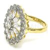 Anillo Multi Piedra 01.210.0073.07 Oro Laminado, con Blanca Zirconia Cubica, Pulido, Dos Tonos (Size 7)
