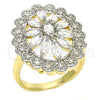 Anillo Multi Piedra 01.210.0073.07 Oro Laminado, con Blanca Zirconia Cubica, Pulido, Dos Tonos (Size 7)