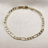 Pulsera Básica 04.213.0141.08 Oro Laminado, Diseño de Figaro, Pulido, Tono Dorado (Calibre 120, Grosor 04.6 MM, 8 Pulgadas de Largo)