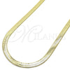 Gargantilla Basica 04.213.0143.20 Oro Laminado, Diseño de Herringbone, Pulido, Tono Dorado (06 MM Thickness, 20 Inches Length)