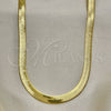Gargantilla Basica 04.213.0143.20 Oro Laminado, Diseño de Herringbone, Pulido, Tono Dorado (06 MM Thickness, 20 Inches Length)