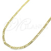 Gargantilla Basica 04.213.0144.24 Oro Laminado, Diseño de Figaro, Pulido, Tono Dorado (0.80 Gauge, Thickness, 24 Inches Length)