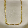 Gargantilla Basica 04.213.0144.22 Oro Laminado, Diseño de Figaro, Pulido, Tono Dorado (0.80 Gauge, 03 MM Thickness, 22 Inches Length)