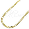 Gargantilla Basica 04.213.0146.24 Oro Laminado, Diseño de Figaro, Pulido, Tono Dorado (120 Gauge, Thickness, 24 Inches Length)