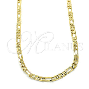 Gargantilla Basica 04.213.0146.24 Oro Laminado, Diseño de Figaro, Pulido, Tono Dorado (120 Gauge, Thickness, 24 Inches Length)