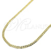 Gargantilla Basica 04.213.0147.22 Oro Laminado, Diseño de Cubana, Pulido, Tono Dorado (0.80 Gauge, 03 MM Thickness, 22 Inches Length)