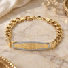 Pulsera con Placa 03.32.0141.01 Oro Laminado, Diseño de Elefante y Miami Cubana, Pulido, Tono Dorado (7 Pulgadas de Largo)