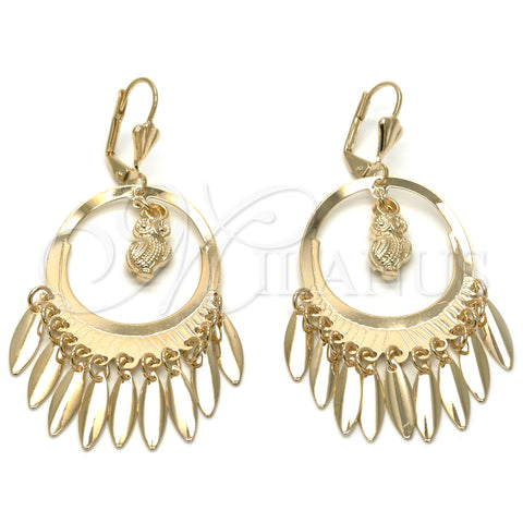 Arete Chandelier 02.32.0540.1 Oro Laminado, Diseño de Búho, Pulido, Tono Dorado