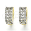 Argolla Huggie 02.210.0147.20 Oro Laminado, con Blanca Zirconia Cubica, Pulido, Dos Tonos