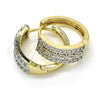 Argolla Huggie 02.210.0147.20 Oro Laminado, con Blanca Zirconia Cubica, Pulido, Dos Tonos